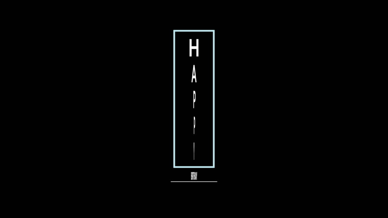 Modern and sophisticated Happy Birthday in bold black and white