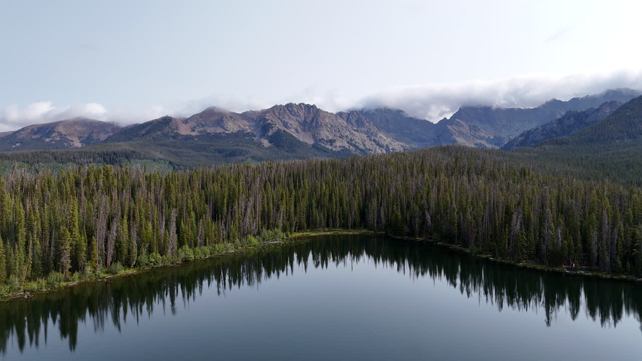 Aerial View of Lost Lake, White River National Forest, Colorado USA, Pristine Landscape in Summer Season