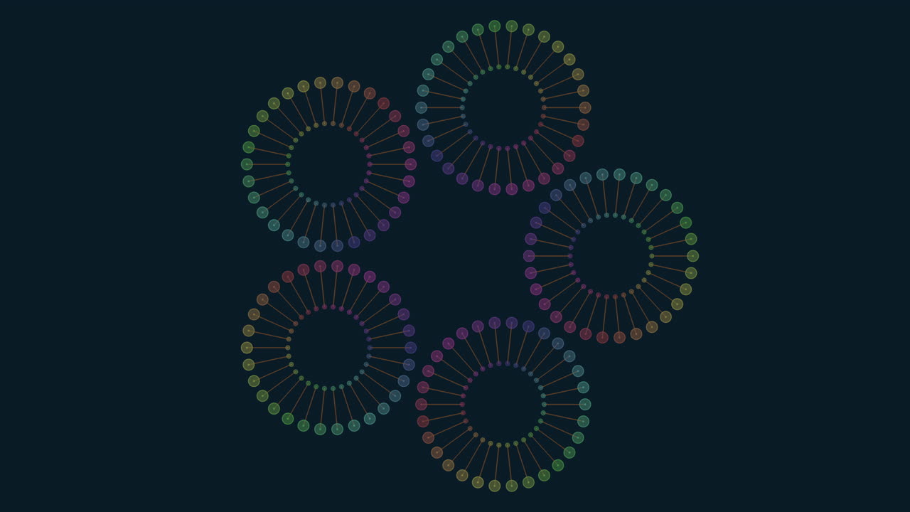 las líneas coloridas crean intrincados patrones circulares