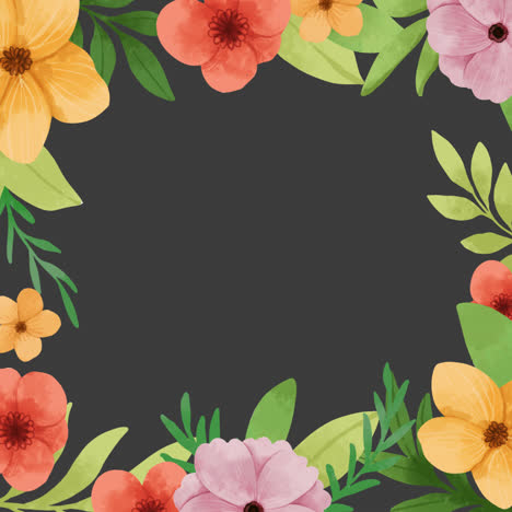 borde de acuarela floral