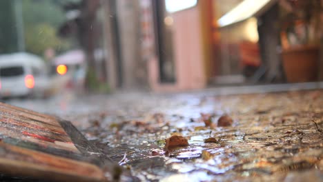 rainy night street scene