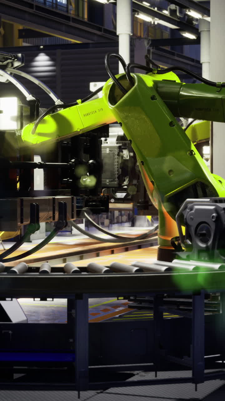 Innovative robots assemble machinery in a modern manufacturing facility