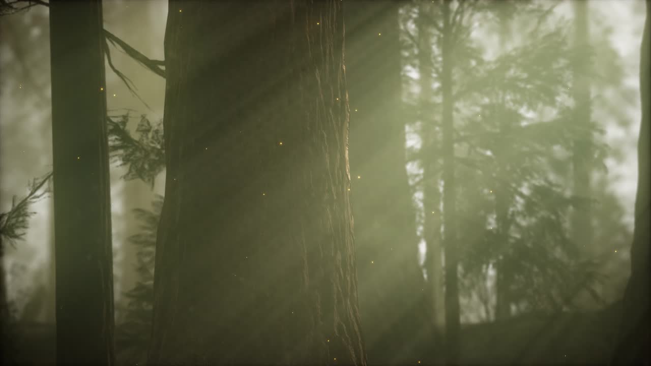 해가 뜨면 야생 소나무 숲