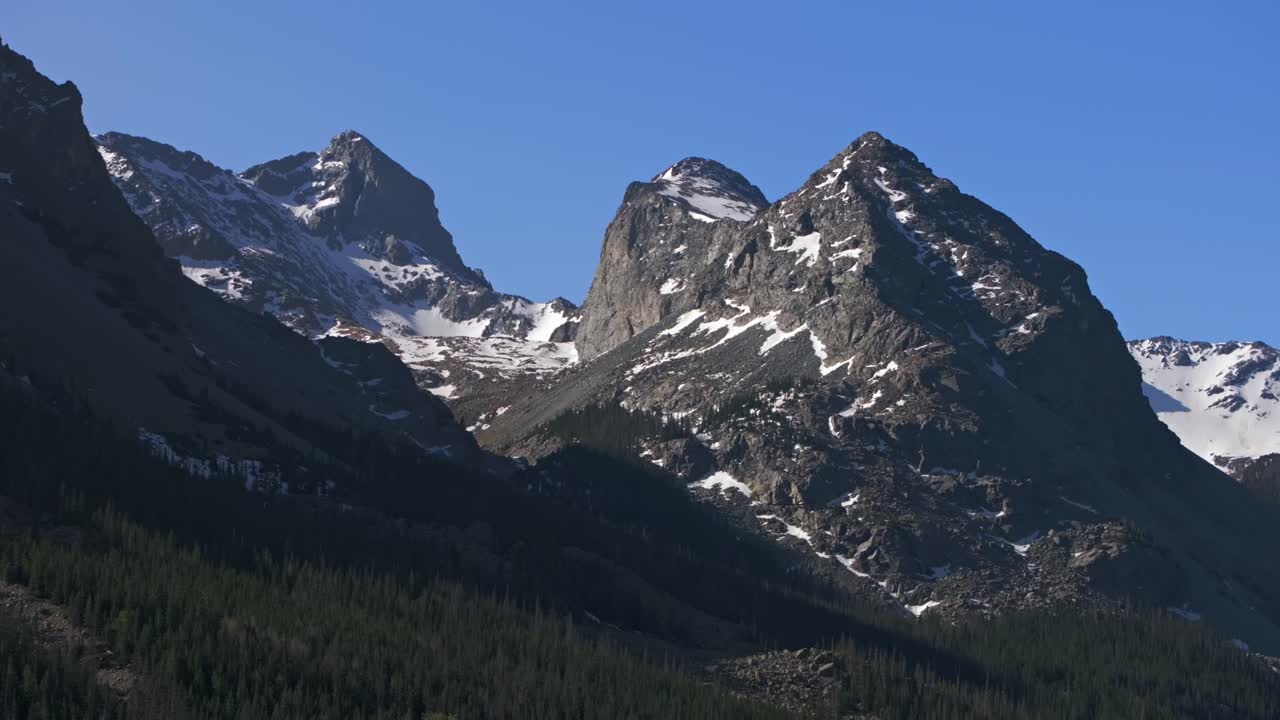 Spring Summer Blanca Peak Mt Mount Lindsey Lily Lake trailhead Sangre de Cristo Range Colorado aerial drone Iron Nip ple Rocky Mountains Huerfano River valley ranch zoom in motion