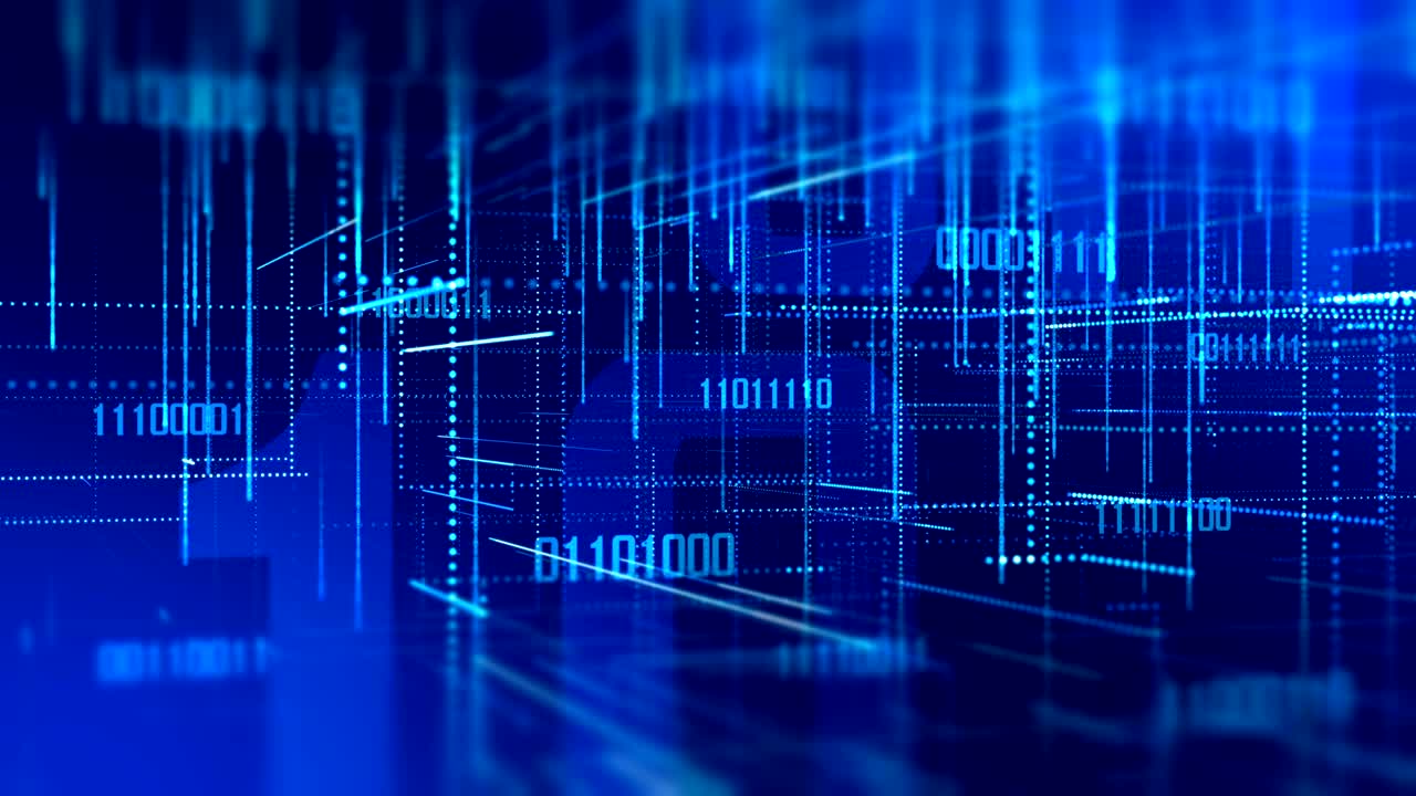 Blue digital virtual big data video IT background