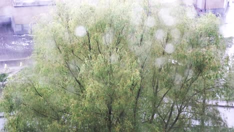 video clip glass window with raindrops