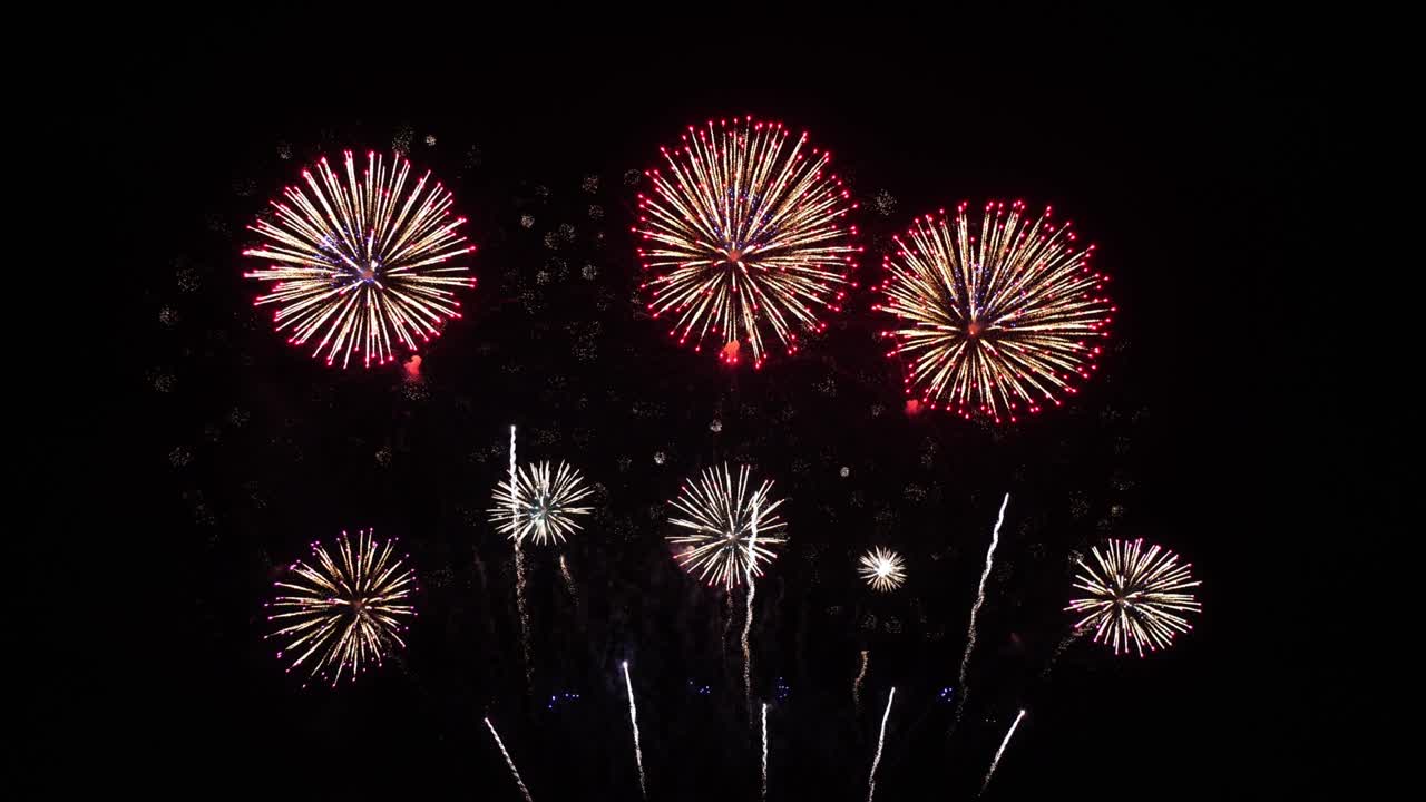 4K Fireworks In Night Sky