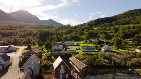 gratangen, small municipality located troms og finnmark county, aerial