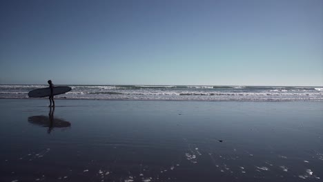 person with surfboard on a beach