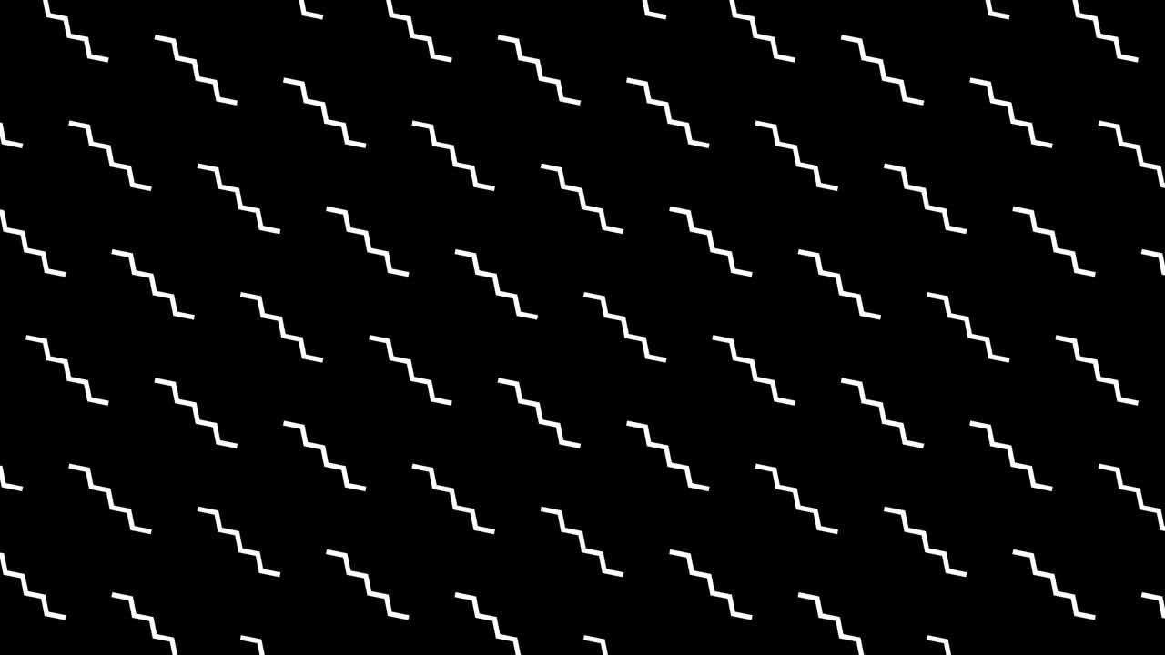 Animated Zigzag background loop 4K isolated on black background