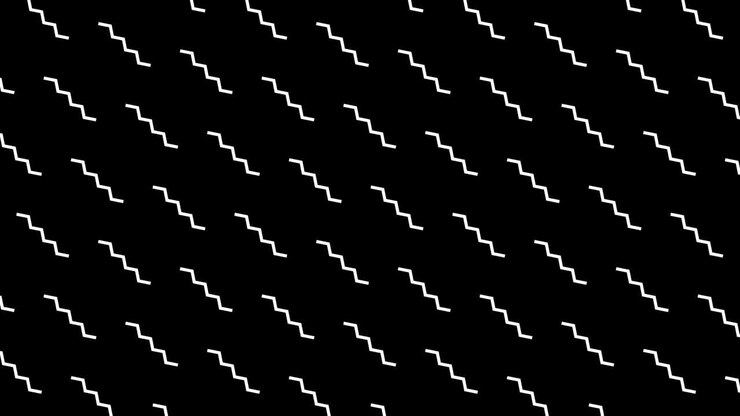 Animated Zigzag background loop 4K isolated on black background