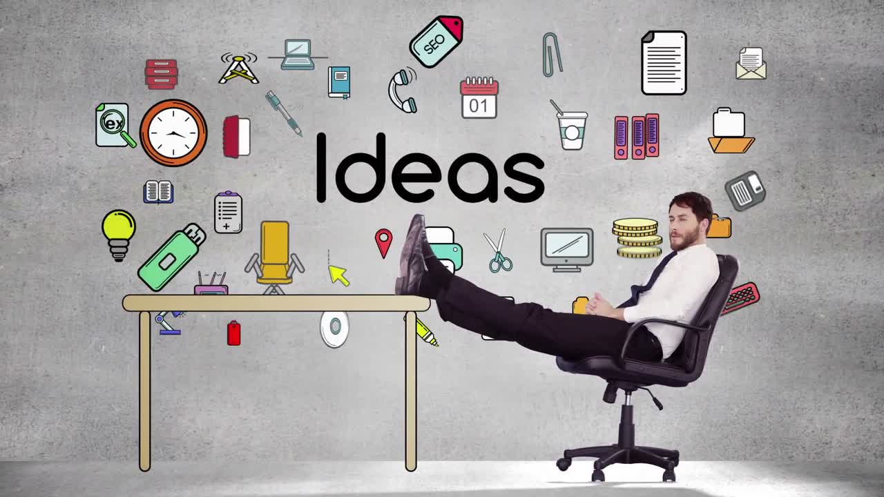 un hombre de negocios sonriente relajándose