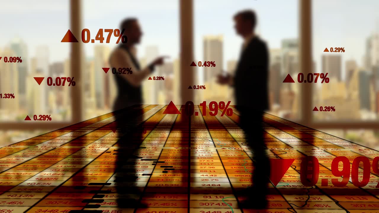 현대 도시 배경을 가진 사업 수익과 매출의 비율