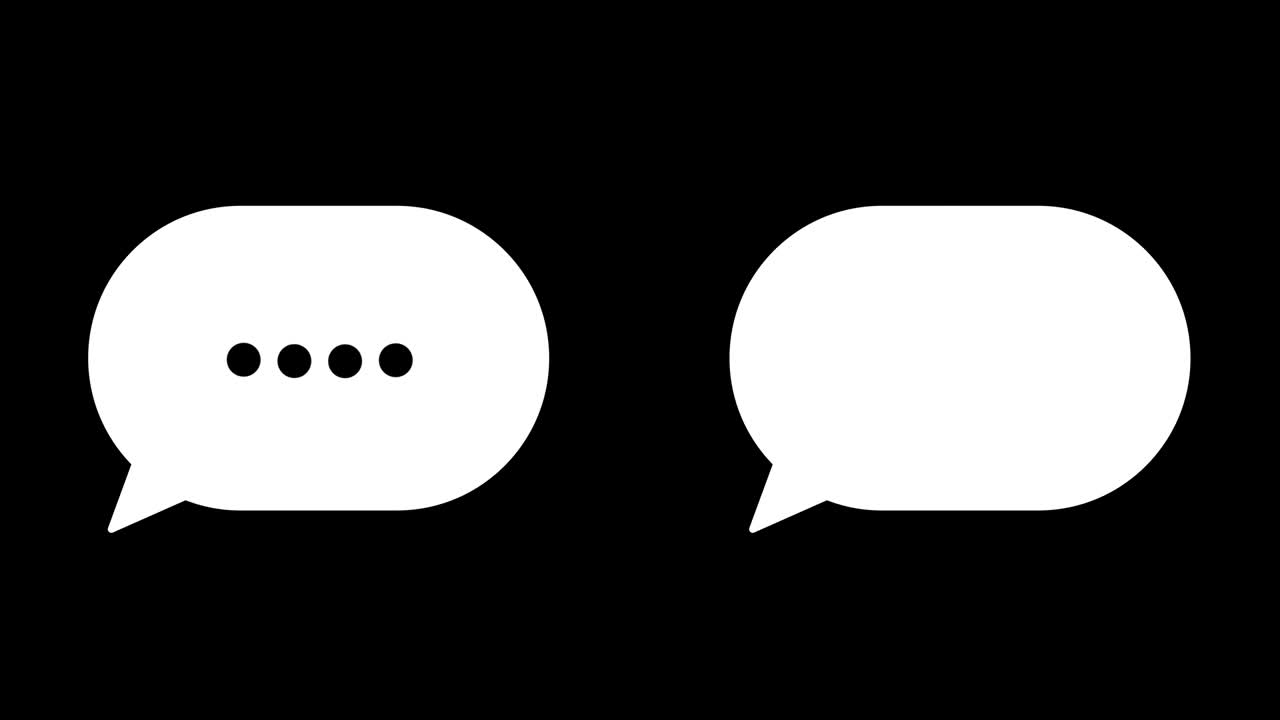 Speech bubbles without stroke, message clouds with circle loading bar animation