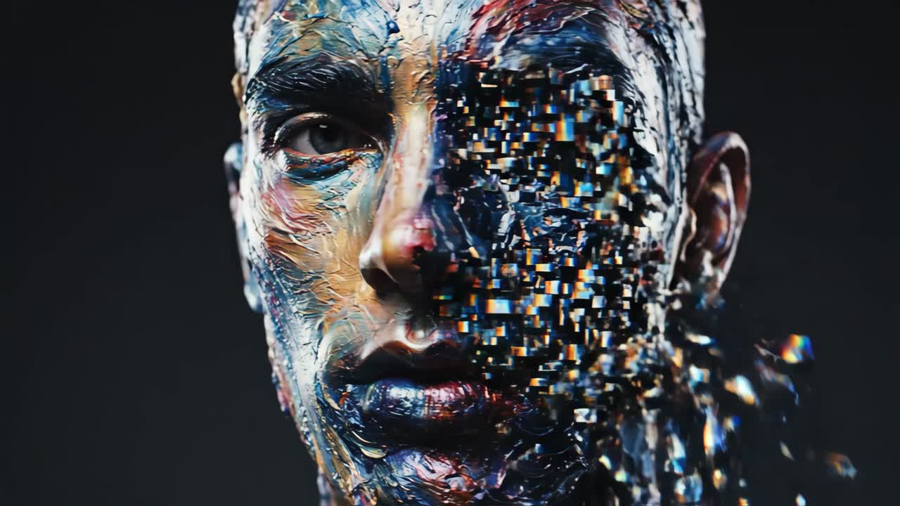 Abstract Pixelated Portrait