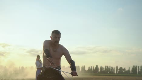 ukrainian cossacks fight with sabers in the field 08