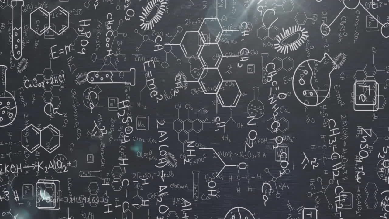 검은 바탕 위의 수학적 데이터 처리의 애니메이션