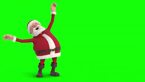 dibujos animados santa claus bailando - animación 3d en bucle - versión de pantalla verde con espacio de copia