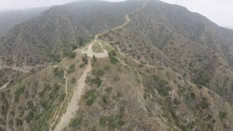 hiking trails on a foggy morning at brand park in glendale, ca