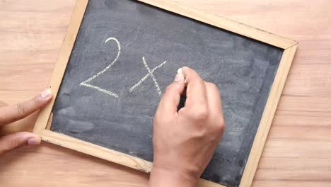 mistake in math formula on chalkboard, education concep