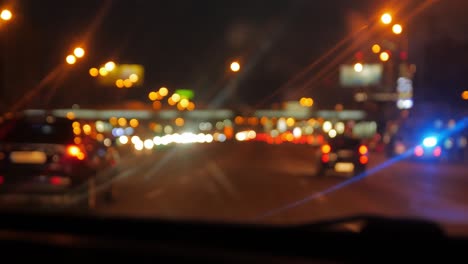 night cars lights blurred