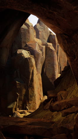 a view from a cave