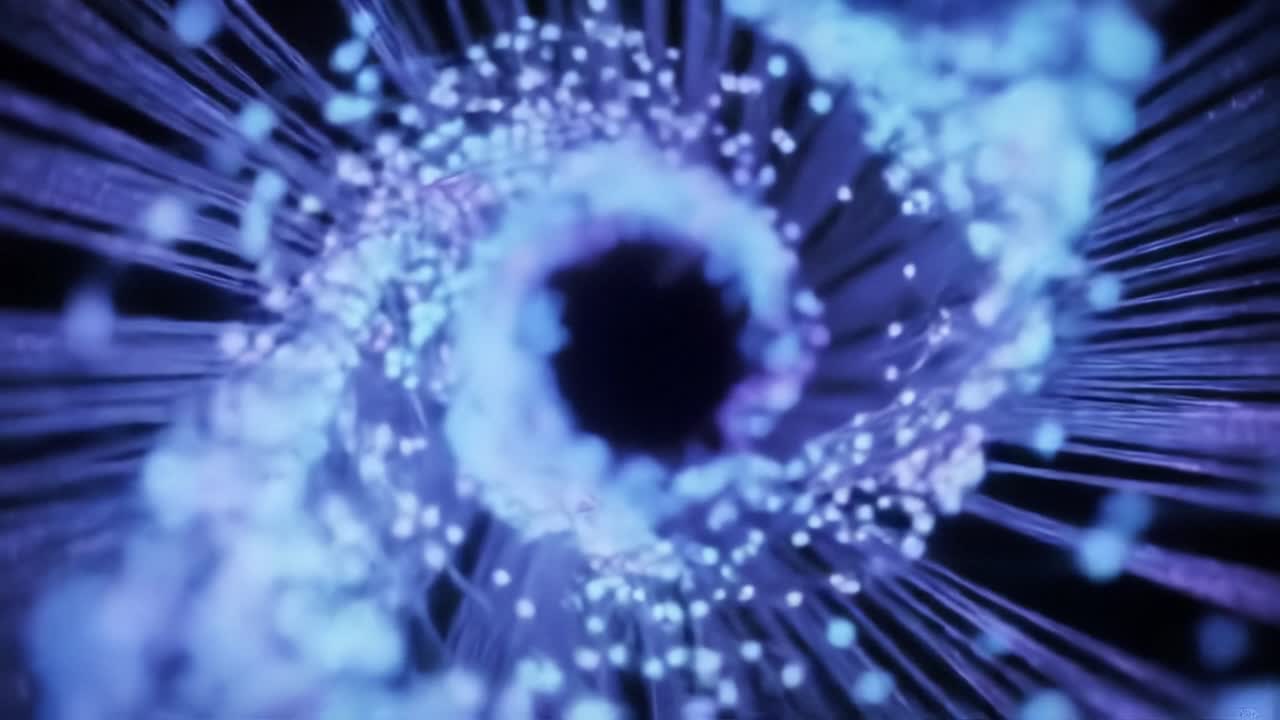 An Abstract Exploration of Light and Motion: Immersive Visualization of Radiating Tendrils of Energy and Data Intertwined in a Dynamic Cosmic Environment