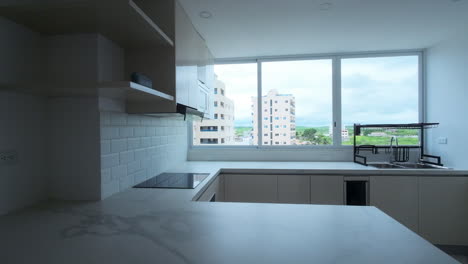 kitchen interior of a newly constructed apartment in punta centinela, sta elena, ecuador