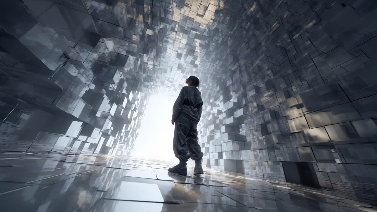 Futuristic Tunnel with Person