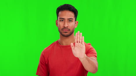 Greenscreen,-Hand-Und-Vorbeischauendes-Männergesicht-Im-Studio