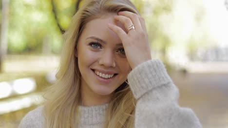 attractive woman in park