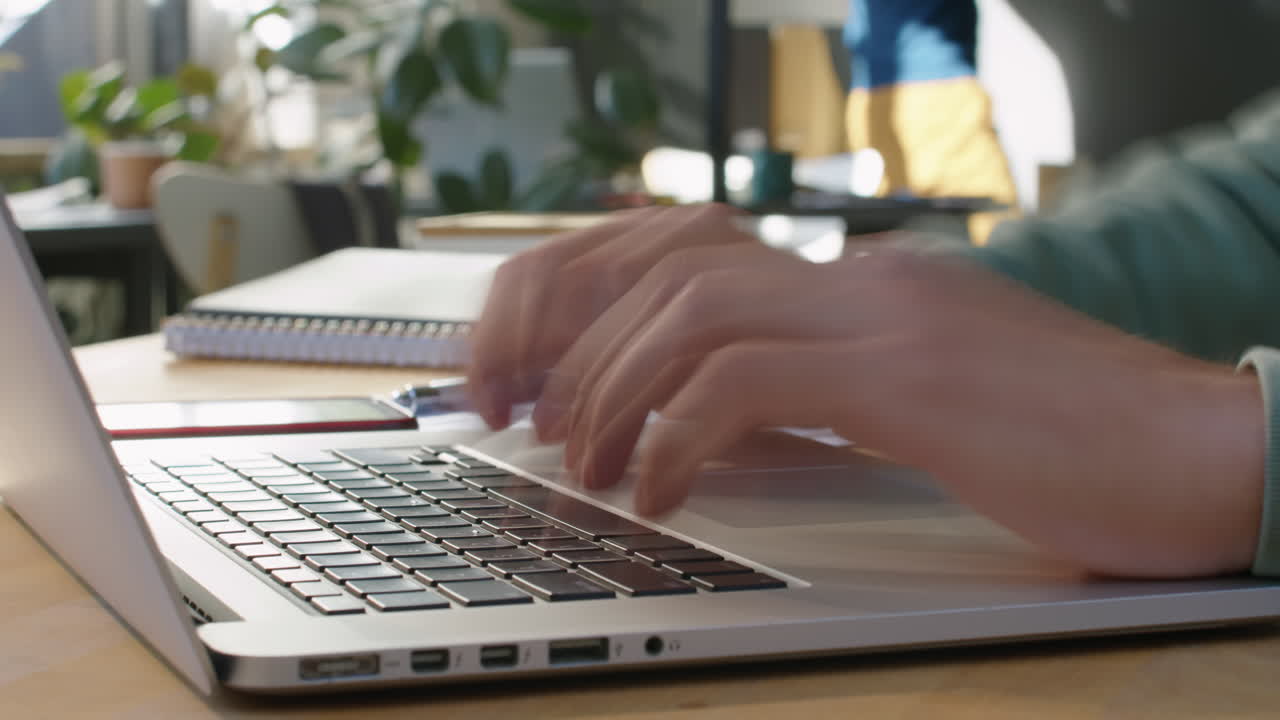 Timelapse of Using Laptop during Office Workday