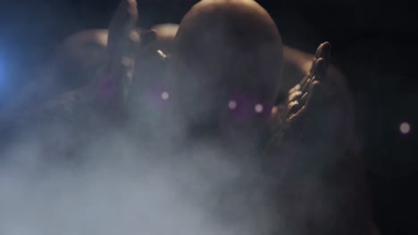animation of zombie with smoke on black background