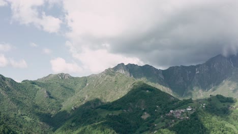 great aerial view of the orobie alps and sky with clouds