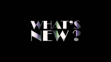 4k whats new glitch effect title. 3d illustration isolated word whats new glitch loop animation concept isolate using quicktime alpha channel prores 4444 for intro, title, marketing and advertising.