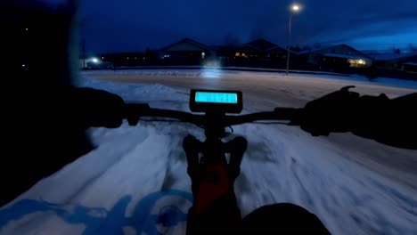 Man going for a ride at night on his ebike