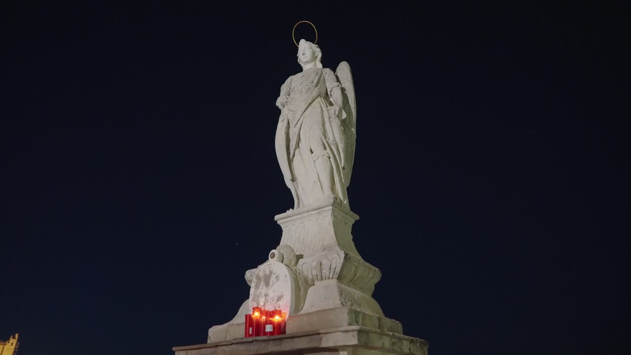 Angel Statue at Night