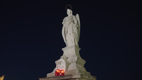 angel statue at night