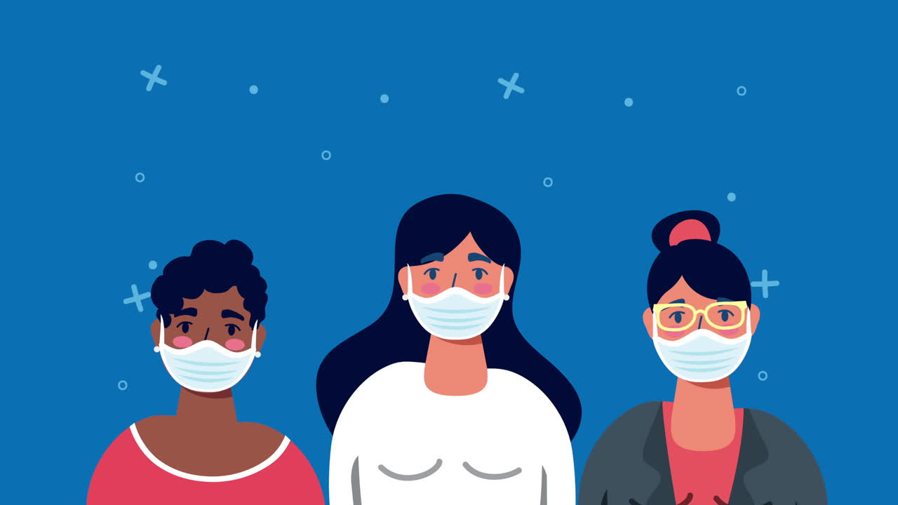 마스크를 착용한 여성