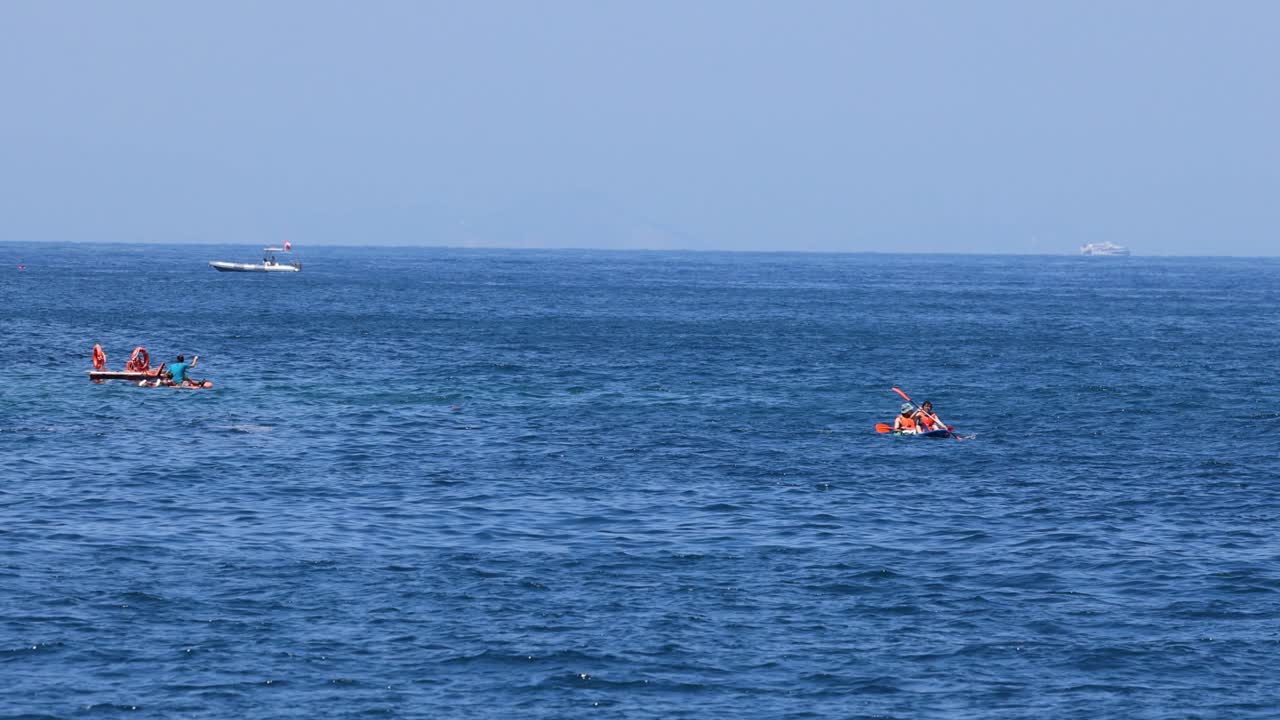 People kayaking in the sea near Sorrento