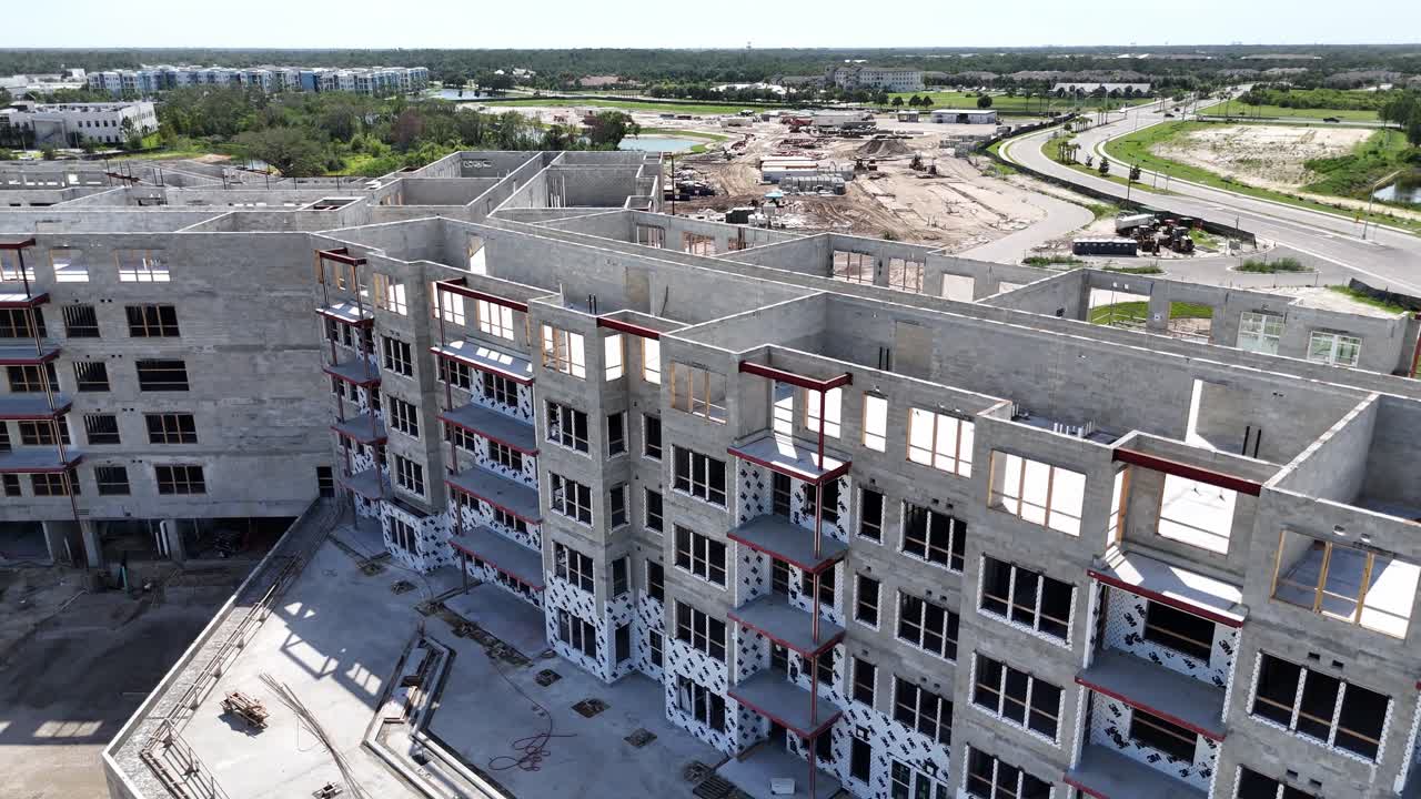 partial orbit over hurricane code compliant building complex in South Florida near Lakewood Ranch