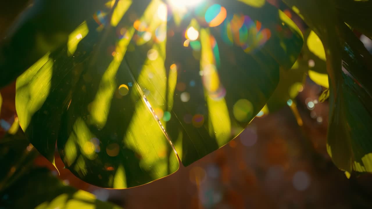 Sunlight Through Tropical Leaves