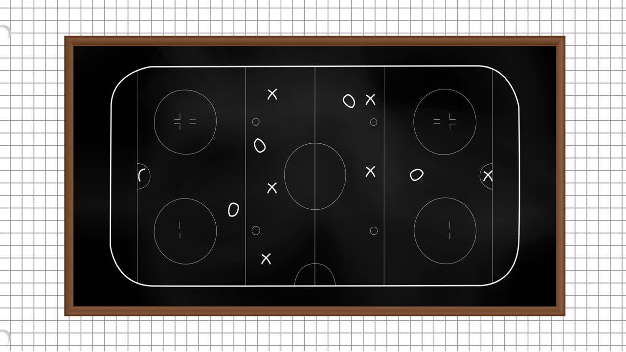animación de estrategia de juego deportivo en fondo de papel cuadrado blanco