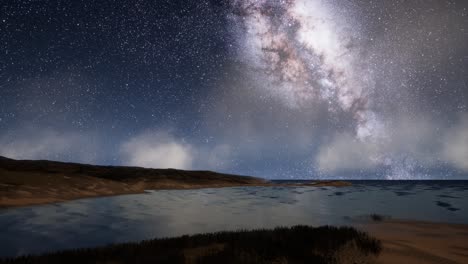 milky way galaxy over tropical island