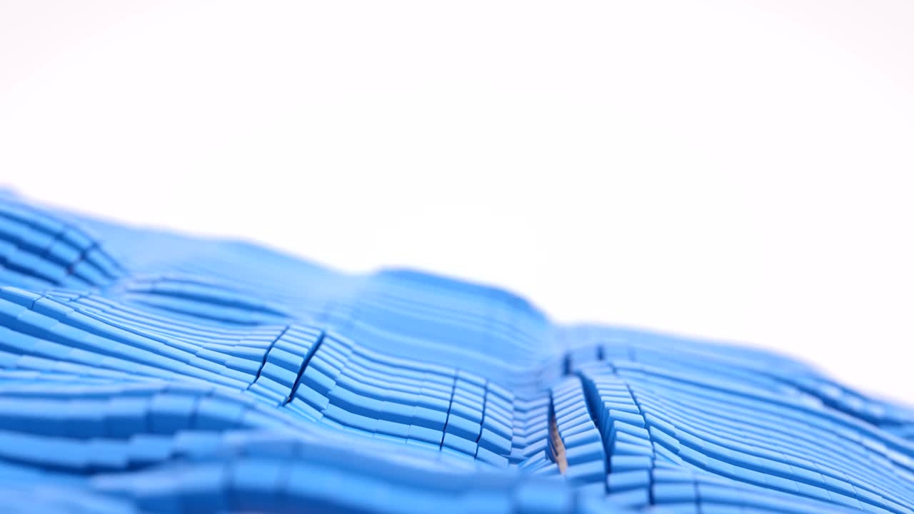 추상적인 3d 블록은 원활한 루프 파동으로 파동합니다.