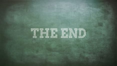 the end written on a blackboard