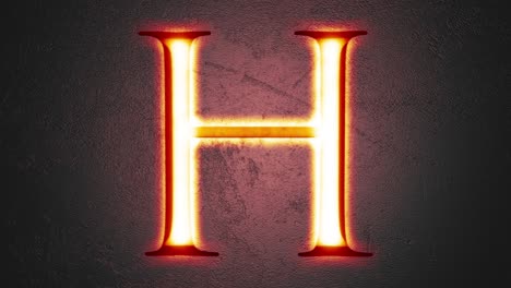 engraved letter h shining