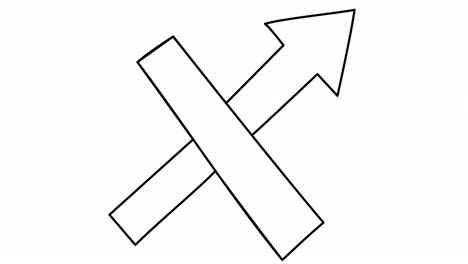 self-drawing of a crossed-out arrow with one line.