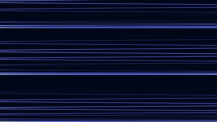 Dynamisk blåt bølge-zigzag-mønster af flere linjer skaber en fascinerende effekt på en sort baggrund.