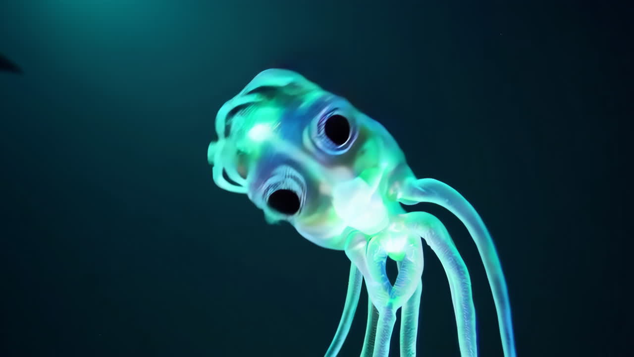 Bioluminescent blekksprut i dyphavet